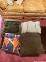 Group shot of all four pillows showing colors, sizes and textures
