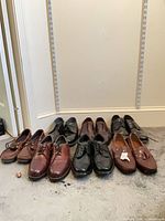All eight pairs grouped on floor