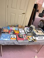Overview of all packaged items on table