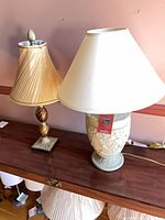 Both ALSY table lamps side by side on console table