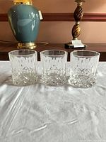 three matching RCR cut crystal tumblers