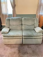 Front view of loveseat upright