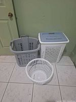 All three laundry containers grouped together