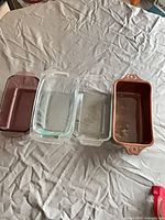 Top view of all four loaf pans side by side