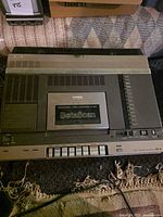 Top view of Sony BetaScan SL-5600 Betamax VCR showing transport buttons and cassette lid