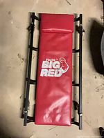 Top view showing Torin Big Red logo on red vinyl padding