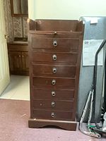 Front view showing full dresser and drawer arrangement