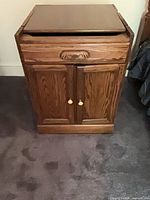 Nightstand front view, doors closed