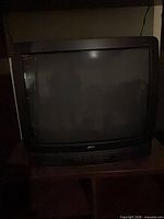 Front of Zenith CRT TV powered off