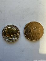Obverse buffalo nickel and reverse Indiana quarter