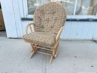 Front view of glider chair with cushions