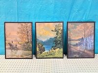 All three framed prints side by side