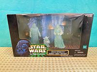 Front of sealed Jedi Spirits box showing figures and branding