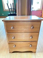 front view of three-drawer dresser