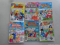 All six Archie digest comics arranged in two rows