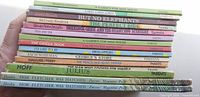 Stack of sixteen Parents Magazine Press hardcover picture books showing titles on spines