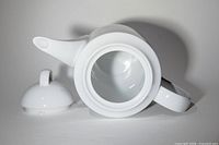 Teapot top view with lid removed showing interior