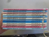 Stacked view of twelve book spines showing uniform series title
