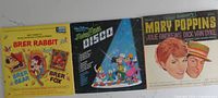 Front covers of Brer Rabbit, Mickey Mouse Disco, Mary Poppins records