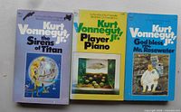 Front covers of three Kurt Vonnegut Jr. Dell paperbacks