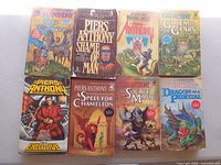 Group view of all eight Piers Anthony paperbacks