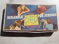 Closed Scrabble For Juniors box top showing edition information