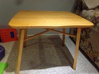 Full view of wooden kids table