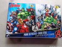 Front view of boxed Marvel Avengers Prime 3D 2-pack puzzles