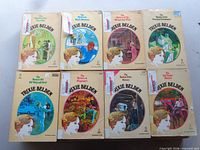 First set of eight Trixie Belden books, covers visible