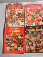 Four cookie cookbooks including three Betty Crocker titles and Christmas Cookies book