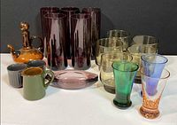 Group view of all glassware and ceramic pieces