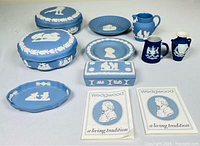 All Wedgwood Jasperware pieces grouped