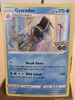 Front of Gyarados Pokémon GO holo card