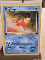 Front of Magikarp card showing artwork, HP, attacks, set and edition symbols