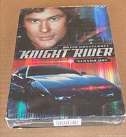 Front of sealed Knight Rider Season One DVD slipcase showing cover art