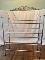 Full view of chrome 4-tier shoe rack