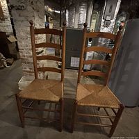 Both ladderback chairs front view