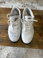 Top view of both shoes showing overall condition and laces
