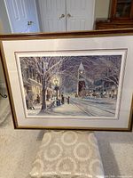 Front view of framed print showing image, mat and frame