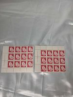 Two blocks of 12 mint Canada 3¢ Christmas stamps on sheet