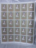 Full view of complete 25-stamp sheet