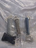 Five sealed fabric catnip toys displayed together