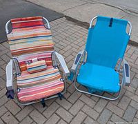 Front view of both beach chairs opened