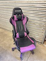 Front view of S-Racer gaming chair showing overall design and condition