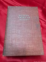 Front cover showing title Modern American Poetry on brown cloth binding