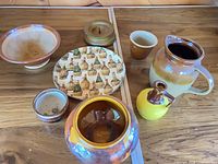 Group view of all eight items on table