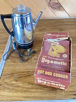 Percolator, power cord, Dog-o-matic cooker box