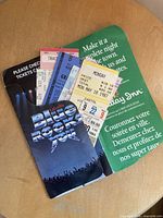 Assorted ticket stubs, Labatt’s Blue Rock booklet, Holiday Inn insert