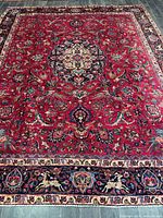 Full view of entire rug showing design and dimensions