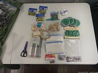Full view of all craft items laid on table